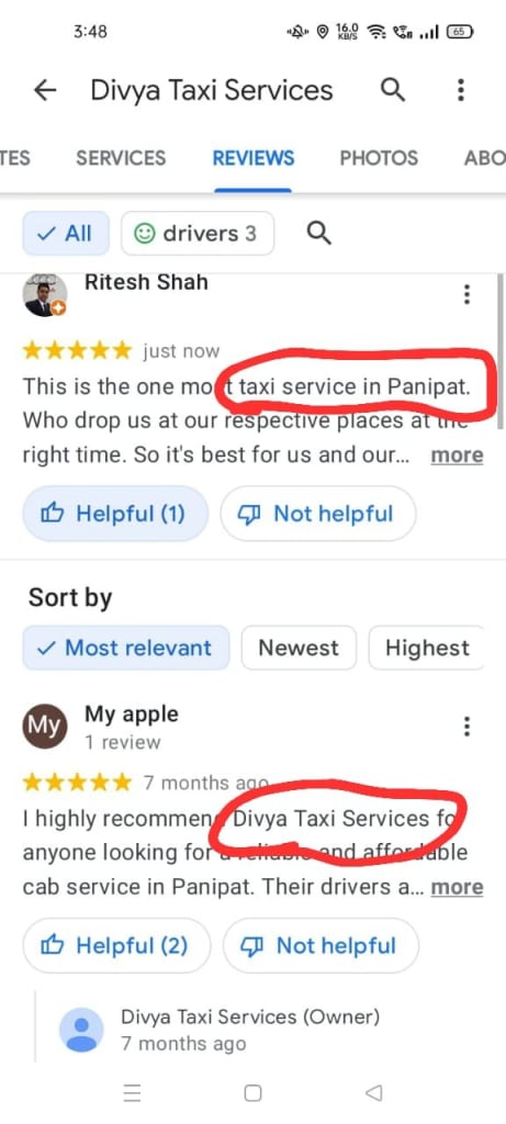 Google Reviews 4 Taxi Services Reviews